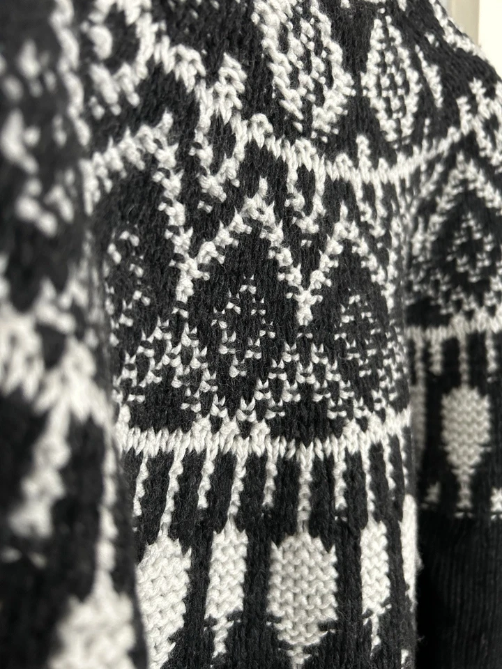 Massimo Dutti Pullover Gr.XS Grau Norwegische Muster leicht Oversized - Bild 2 von 4