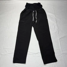 Figs Technical Collection Maternity Scrub Pants Belly Panel Womens Sz S Black
