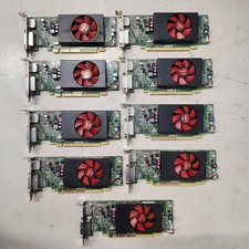 Lot of 9 AMD Radeon R7 200 Series GPU 1GB DDR3 DVI DP Low Profile Video Card