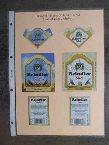 Beer labels, BY, Leutershausen, brewery Reindler GmbH & Co. KG