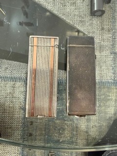 Dunhill Feuerzeug mit Sterling Silber und 14 Karat Gold und ein Weiteres