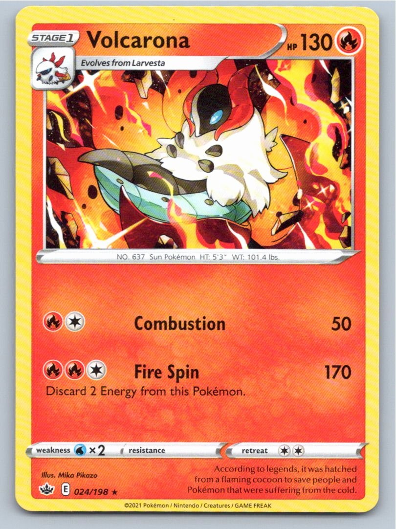 2021 POKEMON VOLCARONA CHILLING REIGN 024/198 RARE NM A51177 FREE S&H