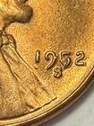 *** 1952-S BU LINCOLN CENT- DIE CHIP MINT ERROR IN '5''   PRICED TO SELL 🔥 ***