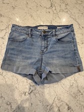 Bullhead Denim Co Super Stretch Shorty Cuffed Denim Shorts Size 28