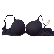 SKIMS Black T-Shirt Bra Push Demi Up Underwire Adjustable Straps Size 38DD