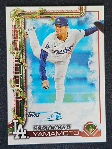 2025 Topps Holiday Yoshinobu Yamamoto SSP (0527) Holiday Variation Dodgers #H159 - Picture 1 of 2