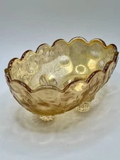1950s Jeannette Glass Floragold Louisa Iridescent Bowl - 5” Wide