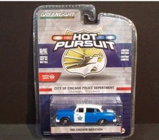 Greenlight Hot Pursuit 1961 Checker Marathon Chicago Police Car 1/64 Series 34