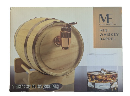 Mini Whiskey Barrel Keg 27 fl oz Alcohol Dispenser by Modern Expression