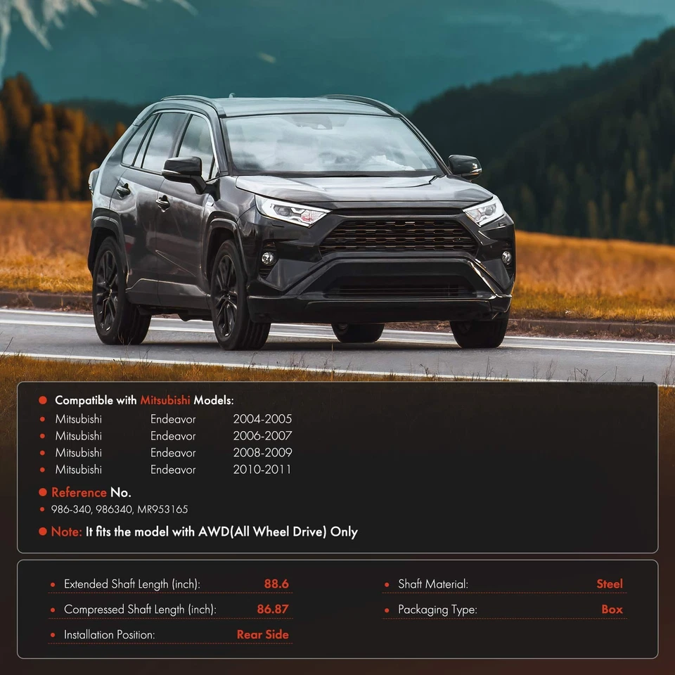 Conjunto de eje de transmisión trasero para Mitsubishi Endeavor 2004-2008 2010-2011 AWD Foto 2 de 4