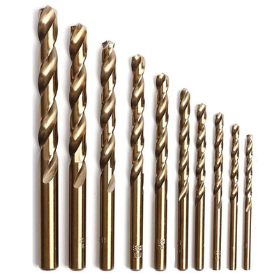 Cobalt Drill Bits Set 10PCS, M35 Jobber Length Twist Drill Bits Kit for Metal, C