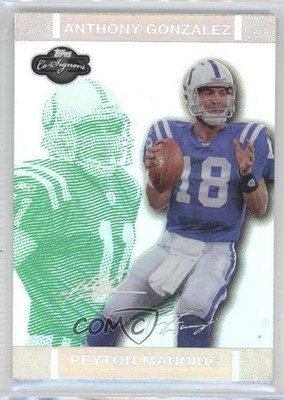 2007 Topps Co-Signers 49/75 Peyton Manning Anthony Gonzalez #1 Rookie RC HOF 1x1