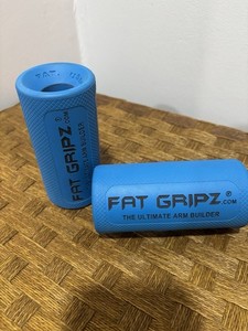 Fat Gripz Pro Series Blue 2.25" Thick Bar Grips Dumbbell Barbell Adapter Muscles