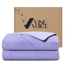 Cooling Blanket Full Queen 90x90 Double Sided Lightweight Light Purple Vine Soft