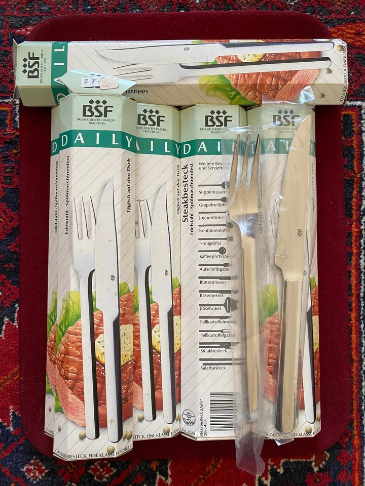 BSF Edelstahl Steak-Besteck "Daily" 12-tlg. für 6 Personen, unbenutzt in OVP