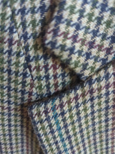 hobby horse Wool Saddleseat Day Coat Blue Tan Green size L - Picture 3 of 8