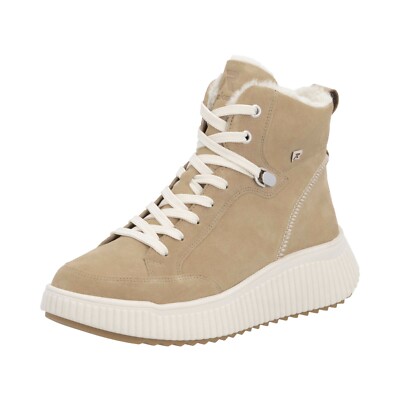 R-EVOLUTION Rieker Damen Stiefel beige Rauleder Samtvelourfutter Neu  W1771-62