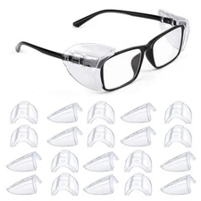12 Pairs Eye Glasses Side Shields Flexible Slip On Side Shields Fits Small-Large