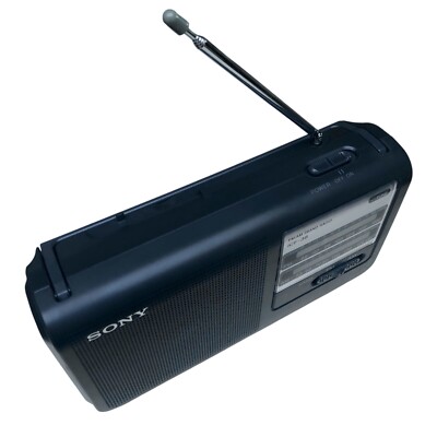 VINTAGE SONY ICF-38 PORTABLE AM/FM RADIO - Black w Manual - CLEAN