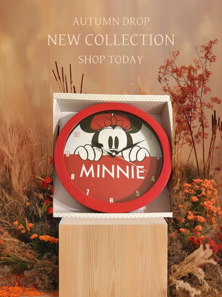 Disney Minnie Mouse Wall Clock 9.5”  BIOWORLD Red Kids - Image 3 of 4