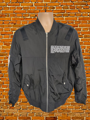HERREN PULL & BEAR UK SMALL S SCHWARZ NASA SPACE FREIZEIT OVERSIZE BOMBER JACKE MANTEL