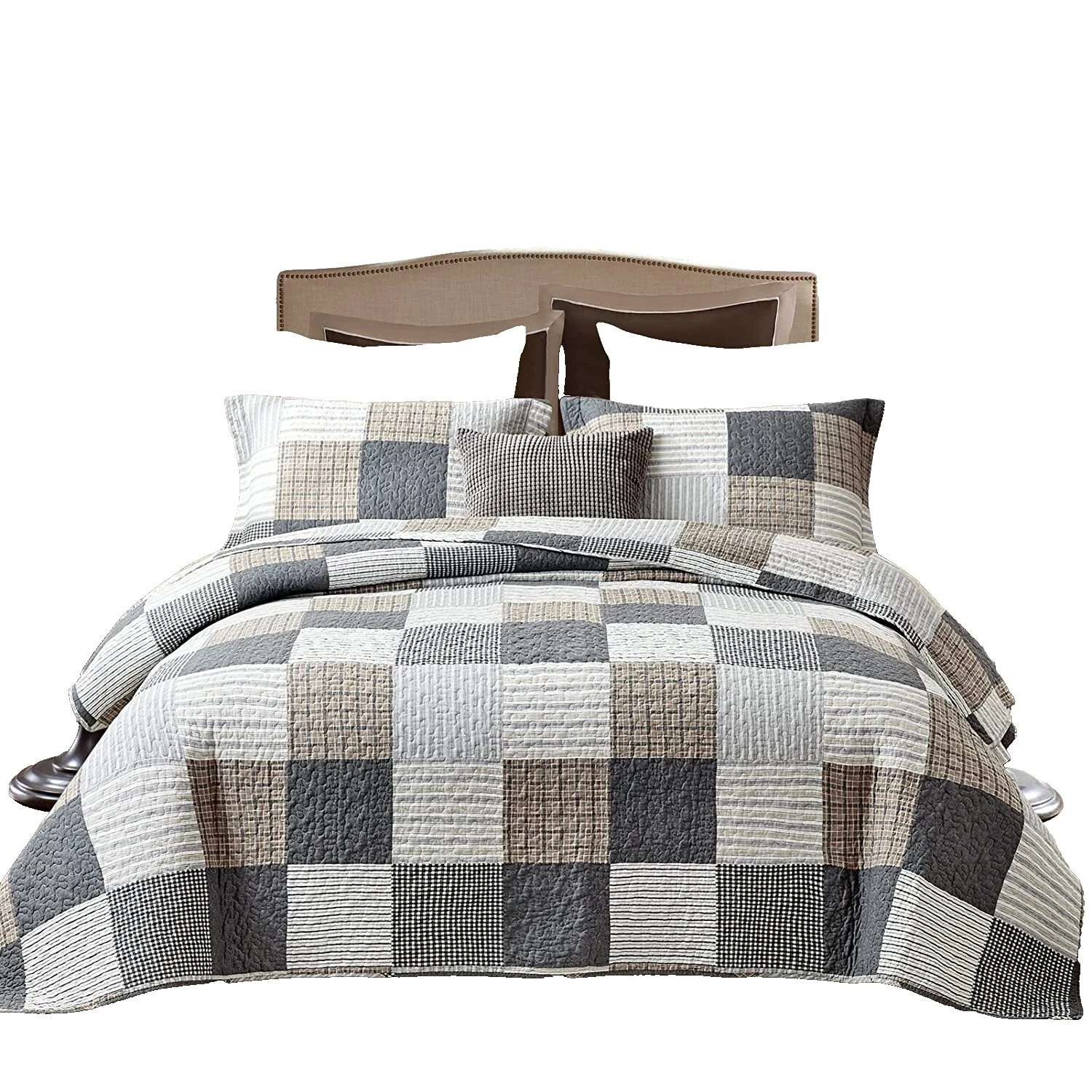 Casa de campo blanco comprobado Edredones, colchas y cobertores para cunas