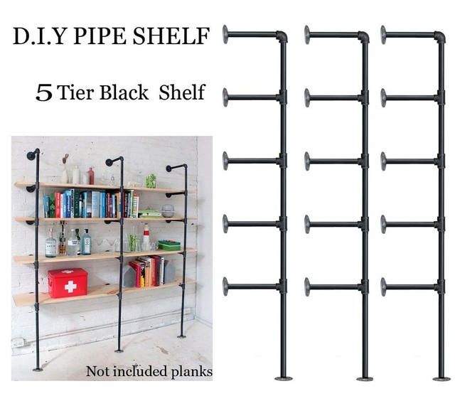 Industrial Pipe Shelf Brackets 5tier Ceiling Wall Mounted Iron