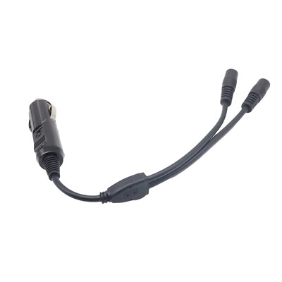 Car Cigarette Lighter Charger to DC Power Dual 5.5mm x 2.1mm Female Cable 18AWG