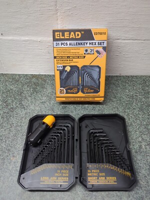ELEAD 31-Piece Hex Key Set - Allen Wrench Set SAE and Metric Allen Keys MM(0....