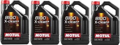 Motul 8100 X-Clean+ 5W30 Synthetic Engine Oil 5 Liter 106377 (4 PACK)