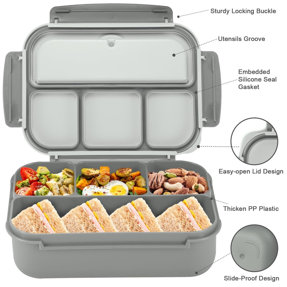 Bento Lunch Box for Adults and Kids with 4 Compartments