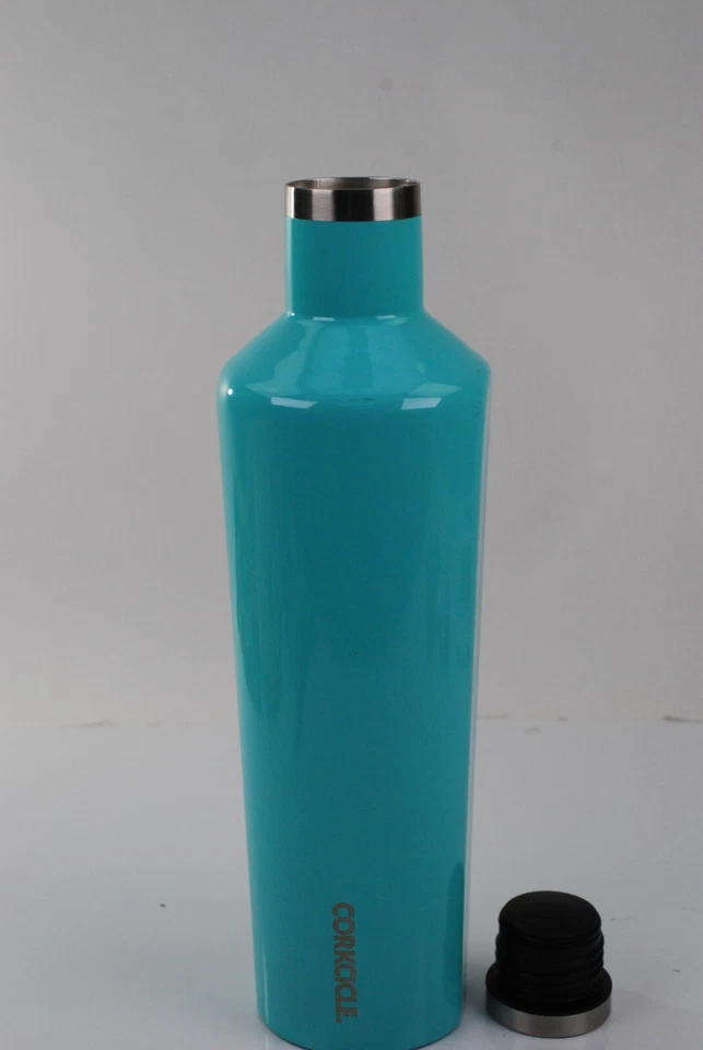 BOTELLA DE AGUA DE VINO CANTIMPLORA CORCHO 25 OZ TURQUESA NUEVA NUNCA USADA Foto 4 de 4