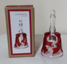 Celebrations by Mikasa RUBY RIBBON BELL Rejoice Crystal Collection 4.25"t NIB 
