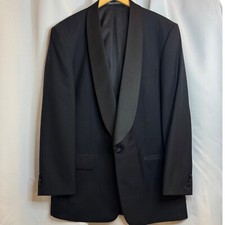 Pierre Balmain Shawl Collar Tuxedo Jacket Pure Wool Formal Black 43 Long