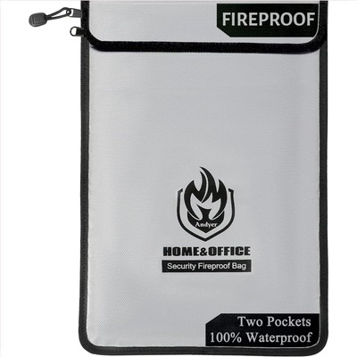 Portable Fireproof Document Holder - Large 15 x11  Waterproof Storage Solution