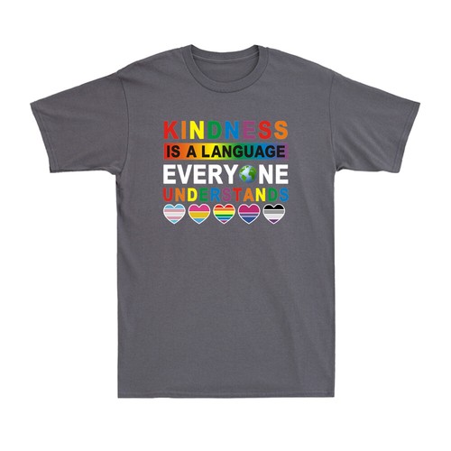 Kindness Is A Language Everyone Understands LGBT Gay Pride Gift Men's T-Shirt - Picture 4 of 5
