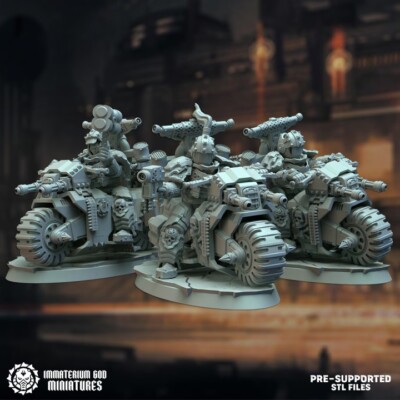 3er Set Dark-Steel Riders - Immaterium God/Sci-Fi/Tabletop Miniatur