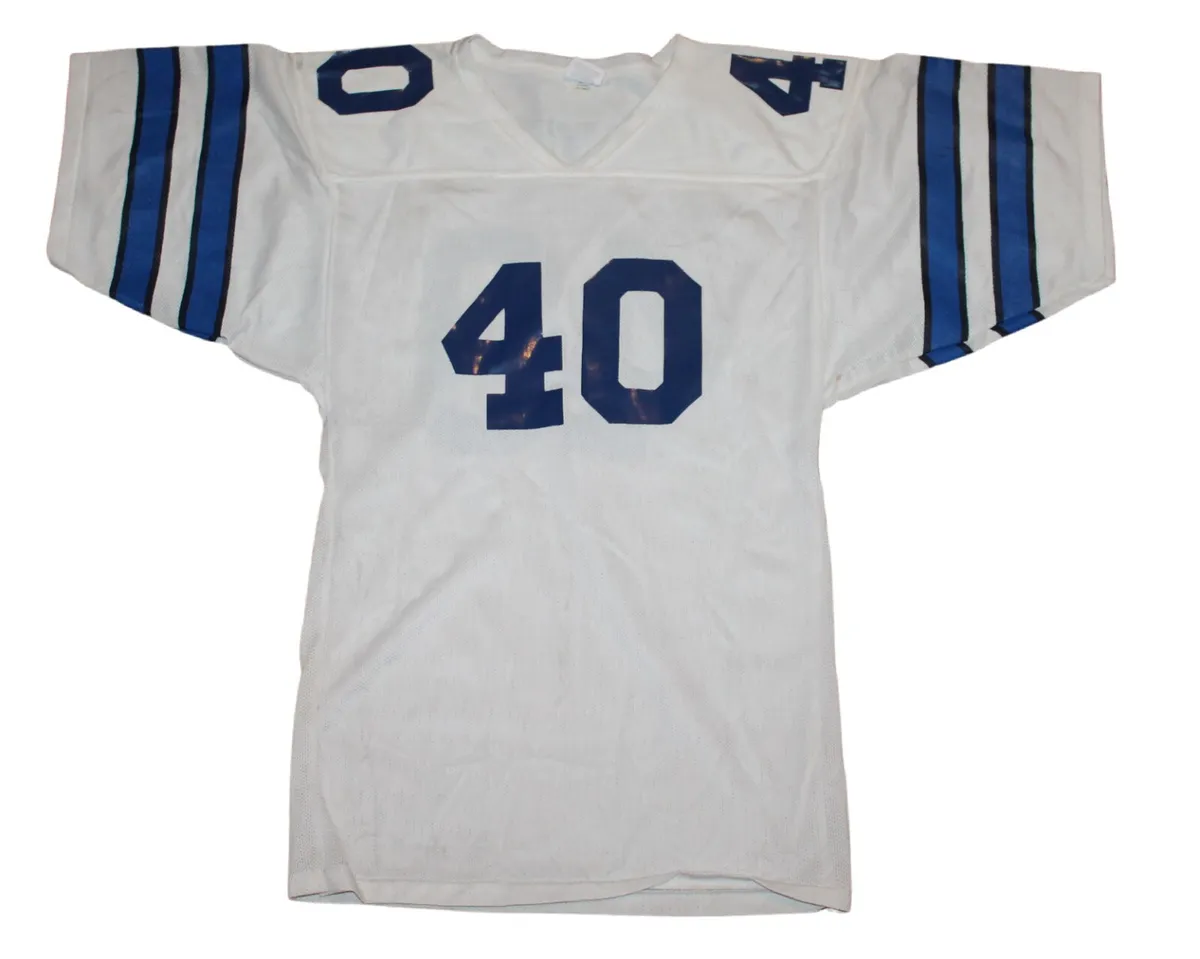 Vintage Autographed Fab Knit Youth Large Bill Bates #40 Dallas cowboys  JErsey