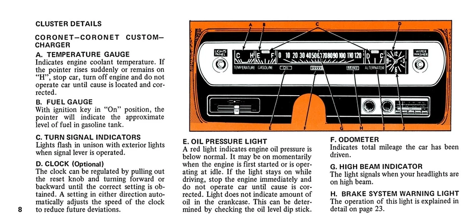 1972 Dodge Coronet Charger Manual do Proprietário - COR - Imagem 4 de 4