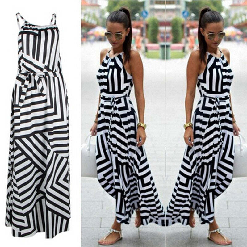 sleeveless dress boho striped Maxi Skirt:Slit Skirt Style: Bella Exclusives The Sophie Patterned Tank back mini dress Striped