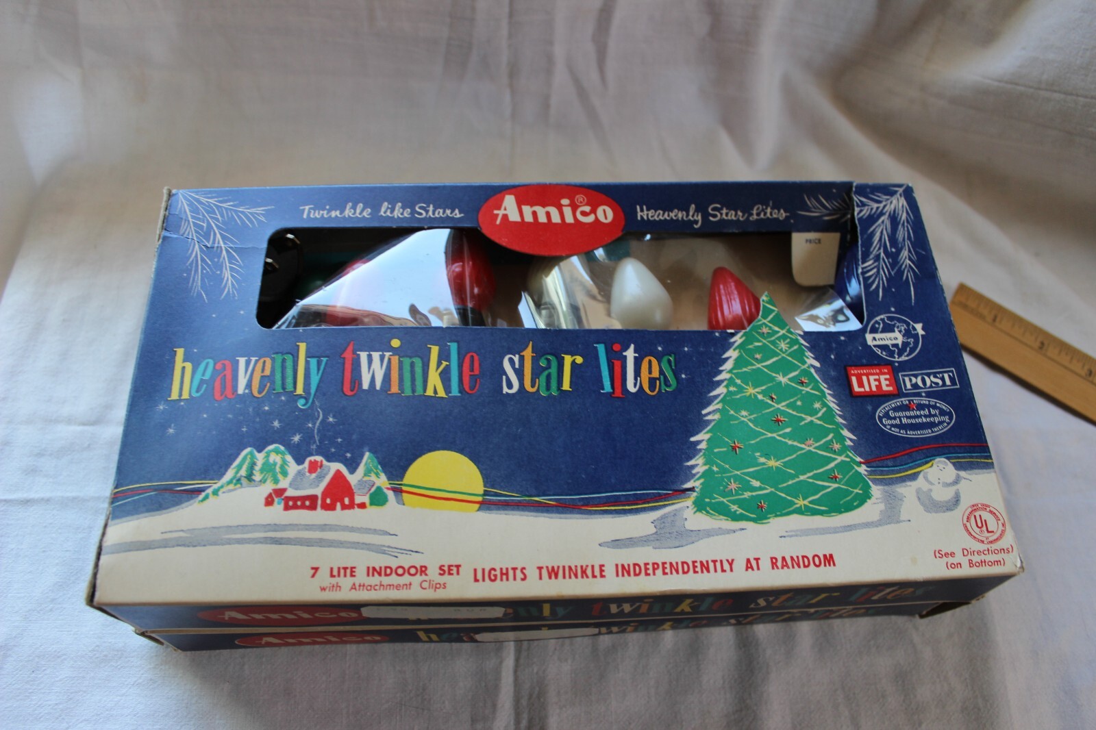 Vintage AMICO 2 BOXES Heavenly twinkling Working Indoor Christmas