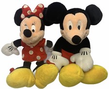 Walt Disney 16" Mickey and Minnie Mouse Plush Stuffed Animal Toy Lot Polka Dots
