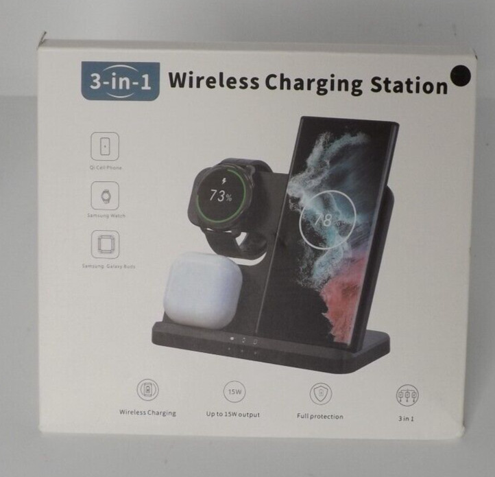 3In1 Wireless Charger Station for Samsung Galaxy S24 S23 Z Flip6 Watch 7 6