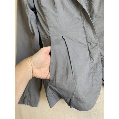 Eileen Fisher Organic Linen Blend Jacket Sz Medium Gray Minimalist Sustainable - Picture 4 of 10