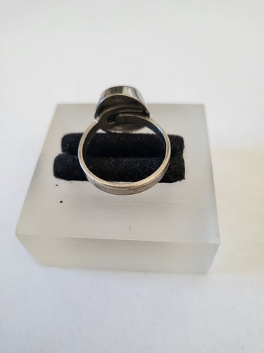 830er Silber antiker Art-Deco Ring ovaler Amethyst Antikschmuck - Bild 6 von 7