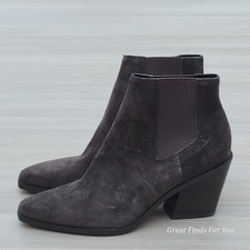 rag bone Womens Grey Razor Suede Chelsea Booties Shoes US 6 EU 36 READ