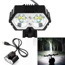 Faro Bicicletta 6000LM 2*XM-L T6 LED USB Impermeabile Lampada Bici Luce Anteriore