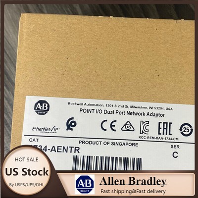 New Factory Sealed AB 1734-AENTR Point I/O Dual Port Adaptor Module 1734AENTR