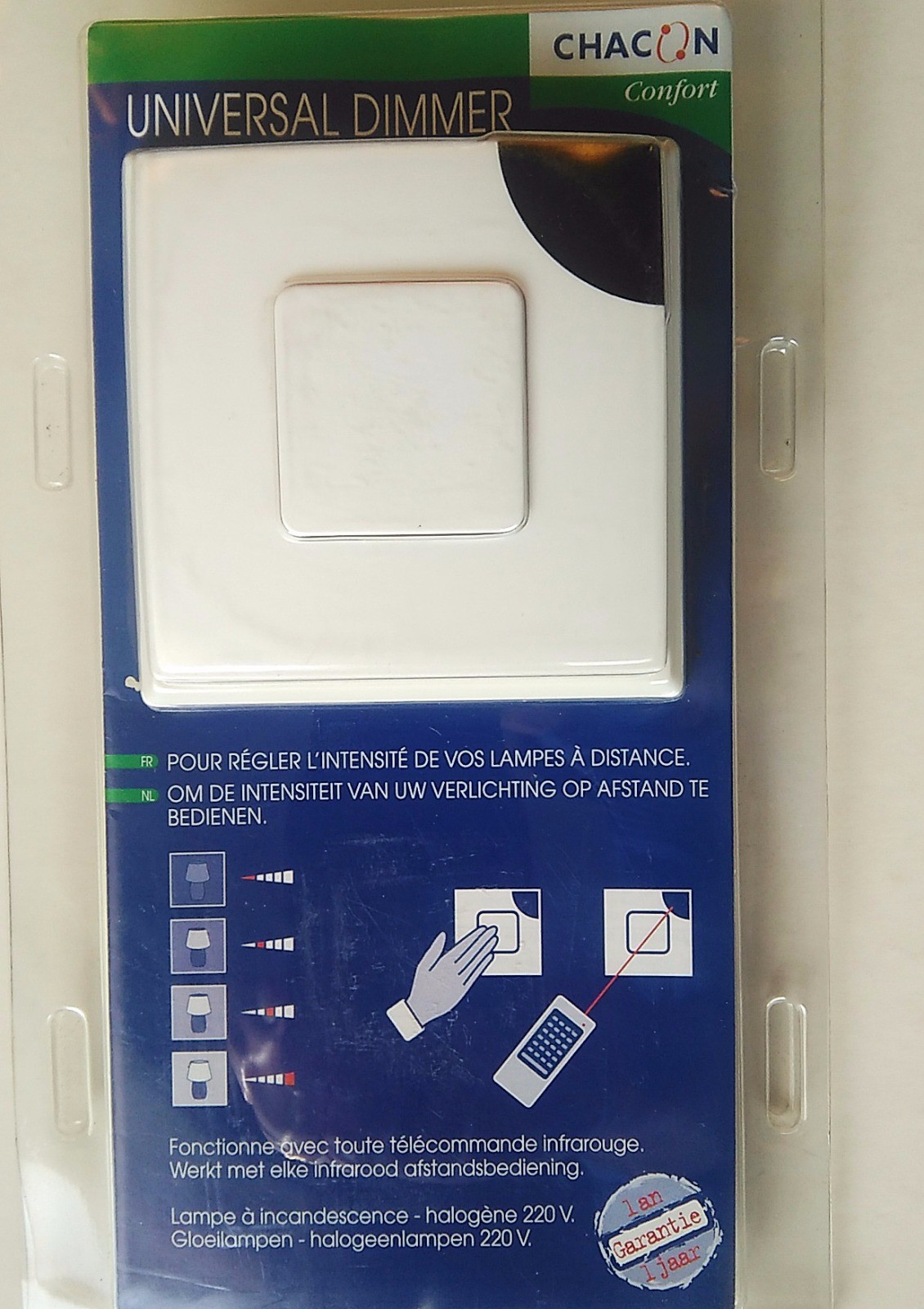 Interrupteur variateur CHACON récepteur radio pour domotique éclairage