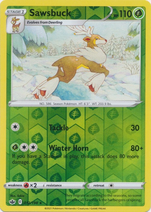 Reverse Holo Sawsbuck 012/198 Chilling Reign Rare Pokemon TCG eBay